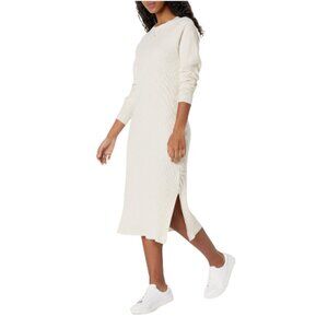 The Drop Women's Renata Rib Midi Dress Whisper White - Large